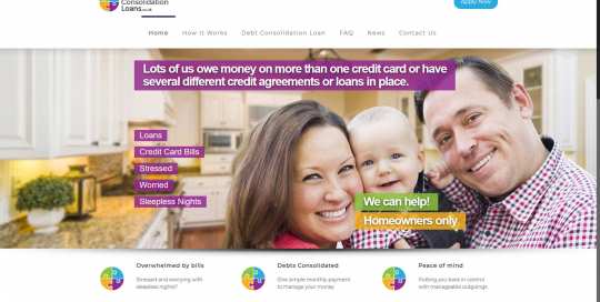 Debt Consolitdation Loans - website design